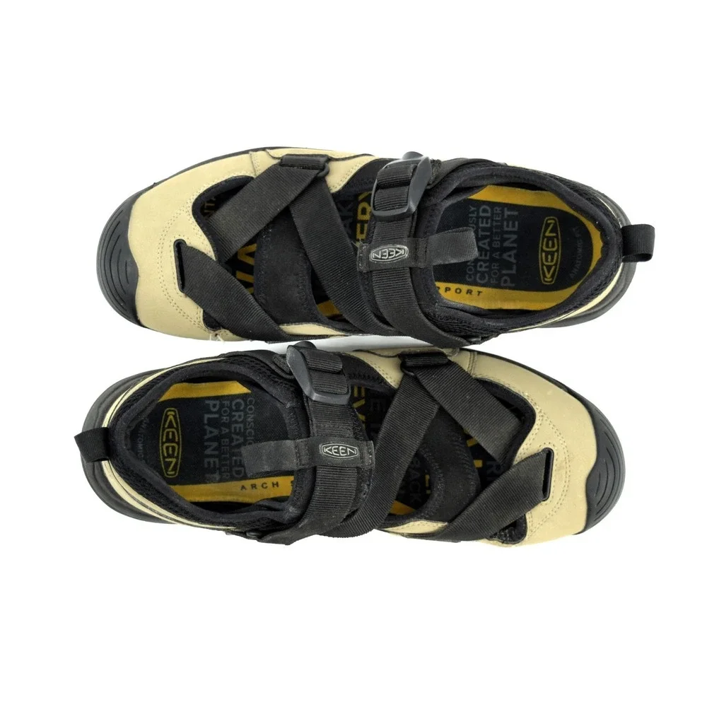 KEEN Zerraport Trail Men's 11 Timberwolf/Black Hybrid Hiking Sandals 1026094